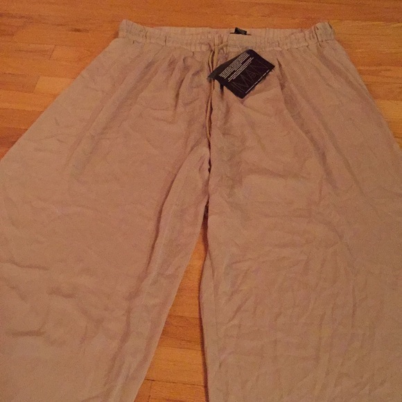 Iman beige lightweight silkypolyester palazzo pant - Picture 2 of 8